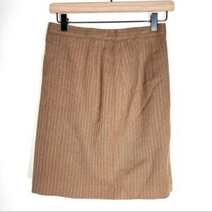 Bagutta Brown 100% wool Italian herringbone business casual pencil skirt 6 B180
